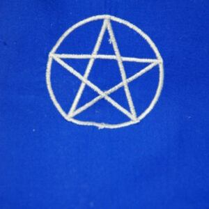 ペンタグラム刺繍入り魔女の手作りオルタークロス（Blue）ミドルサイズ