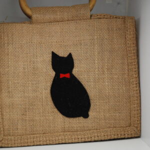 麻バック（黒猫）